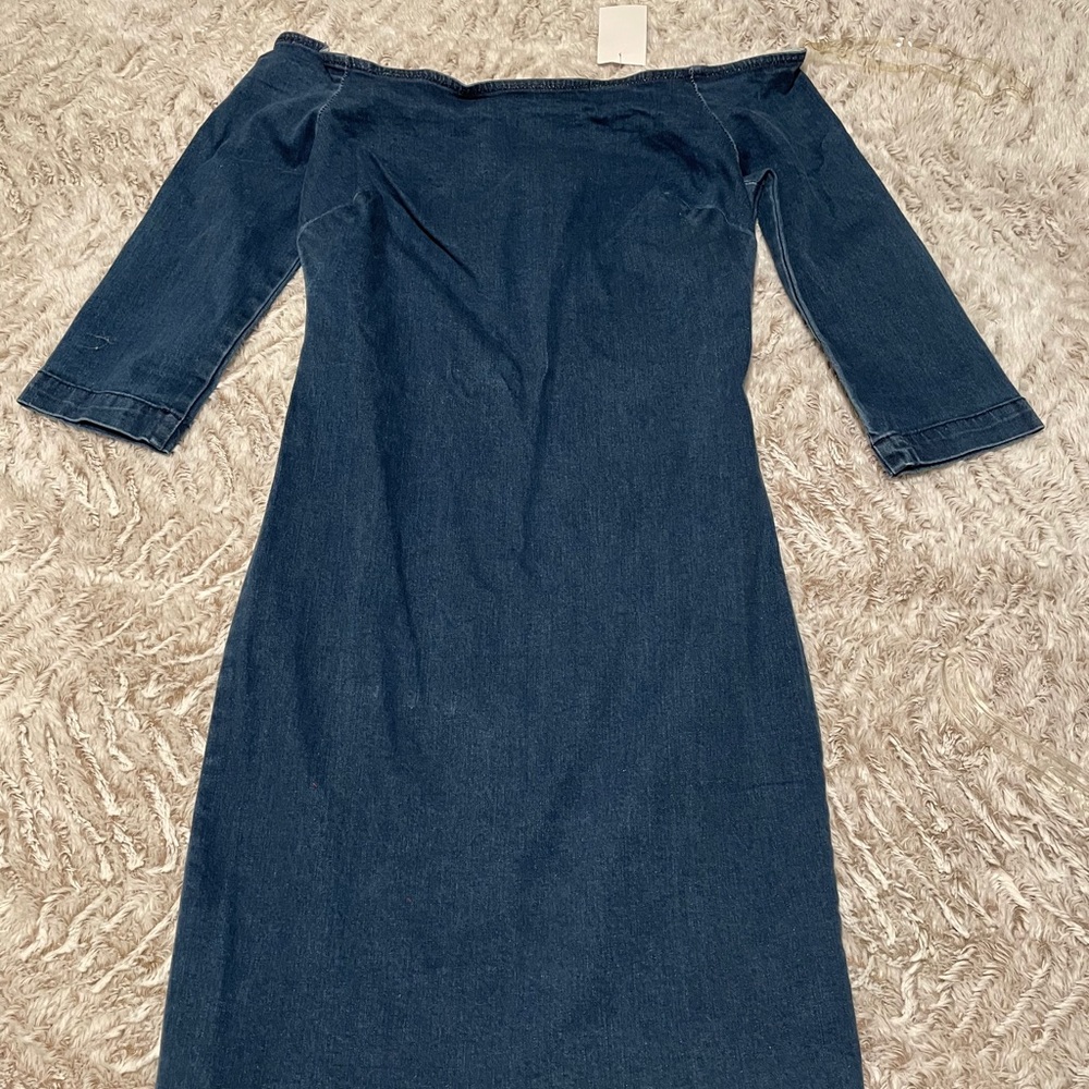 Denim off-the-shoulder Dress NWT